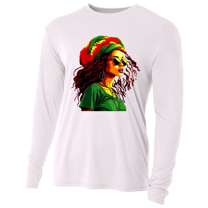 Black Women Afro American Juneteenth Women Afrocentric Cooling Performance Long Sleeve Crew