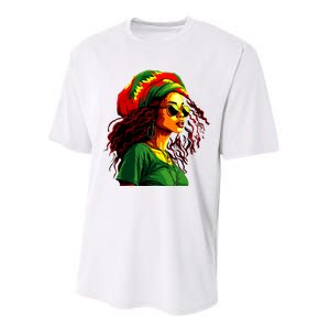 Black Women Afro American Juneteenth Women Afrocentric Performance Sprint T-Shirt