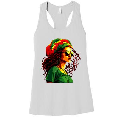 Black Women Afro American Juneteenth Women Afrocentric Women's Racerback Tank