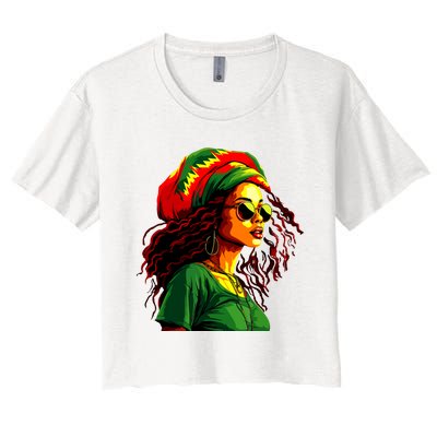 Black Women Afro American Juneteenth Women Afrocentric Women's Crop Top Tee