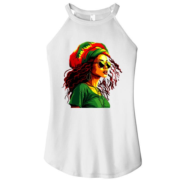 Black Women Afro American Juneteenth Women Afrocentric Women's Perfect Tri Rocker Tank