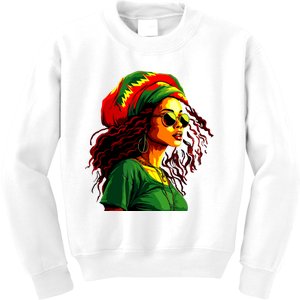 Black Women Afro American Juneteenth Women Afrocentric Kids Sweatshirt