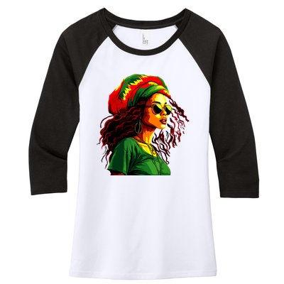 Black Women Afro American Juneteenth Women Afrocentric Women's Tri-Blend 3/4-Sleeve Raglan Shirt