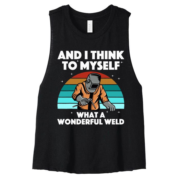 Best Welding Art Migtig Welding Metal Welder Women's Racerback Cropped Tank