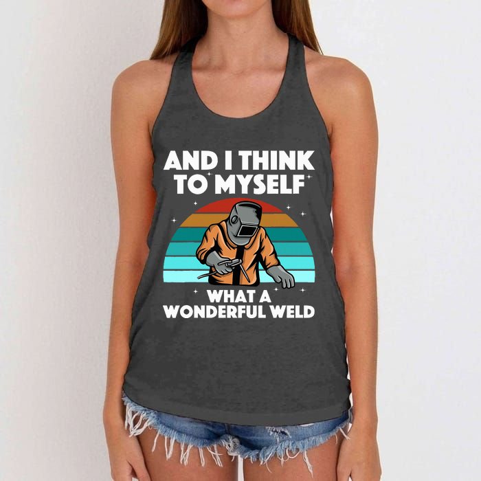 Best Welding Art Migtig Welding Metal Welder Women's Knotted Racerback Tank