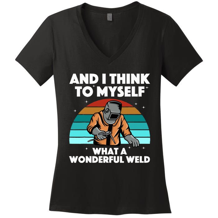 Best Welding Art Migtig Welding Metal Welder Women's V-Neck T-Shirt