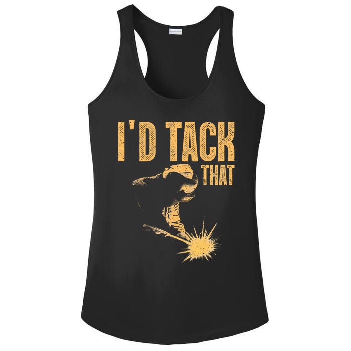 Best Welding Art Migtig Welding Metal Welder Ladies PosiCharge Competitor Racerback Tank