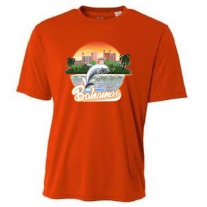 Bahamas With A Playing Dolphin And Hotels Cooling Performance Crew T-Shirt