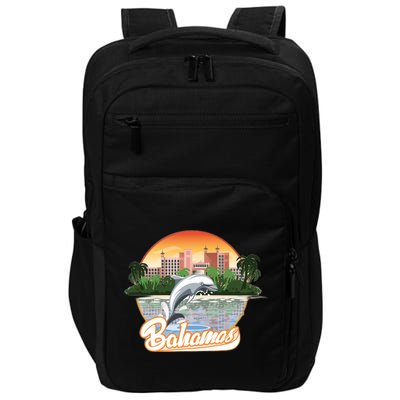 Bahamas With A Playing Dolphin And Hotels Impact Tech Backpack