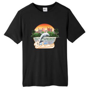 Bahamas With A Playing Dolphin And Hotels Tall Fusion ChromaSoft Performance T-Shirt