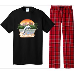 Bahamas With A Playing Dolphin And Hotels Pajama Set