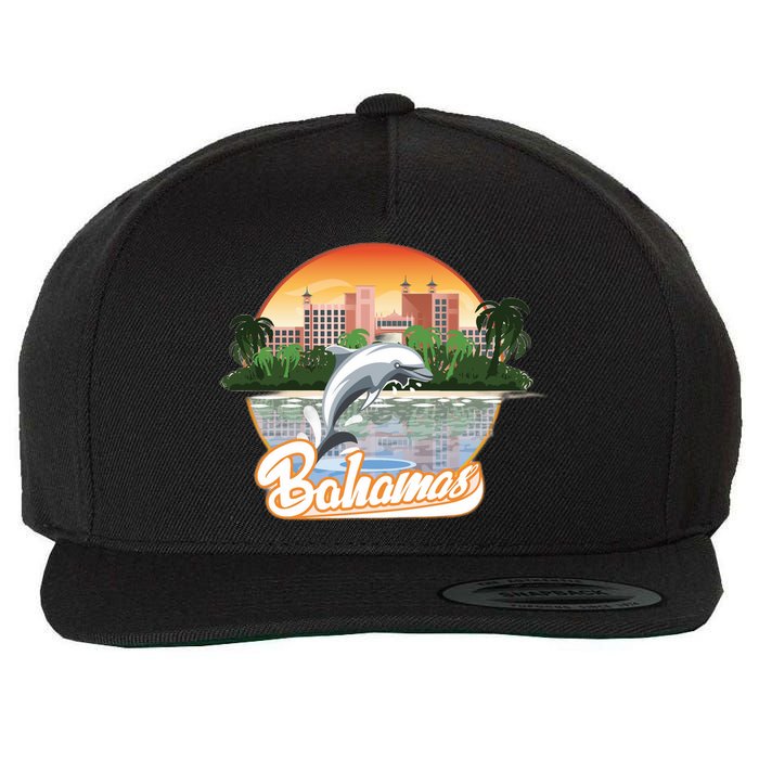 Bahamas With A Playing Dolphin And Hotels Wool Snapback Cap