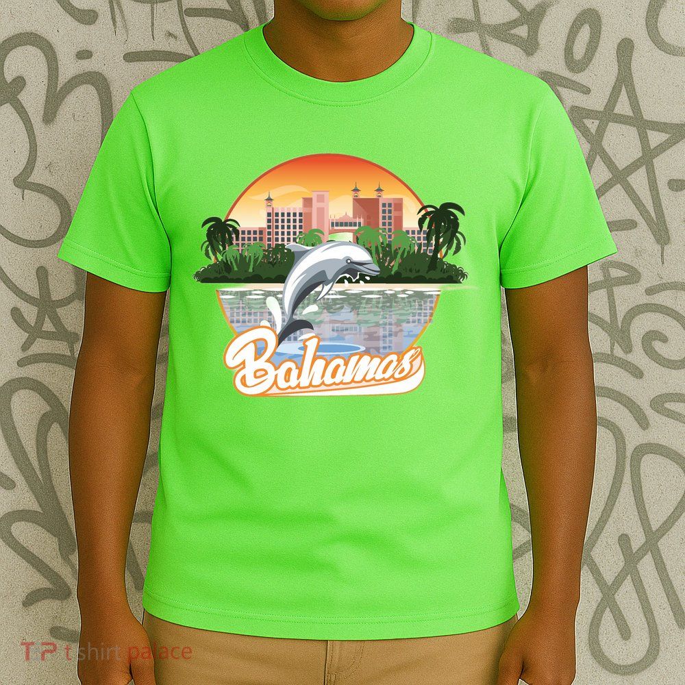 Bahamas With A Playing Dolphin And Hotels T-Shirt