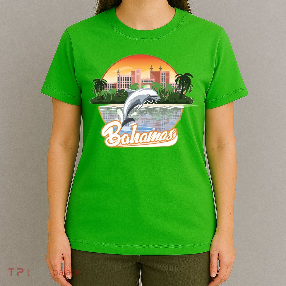 Bahamas With A Playing Dolphin And Hotels T-Shirt