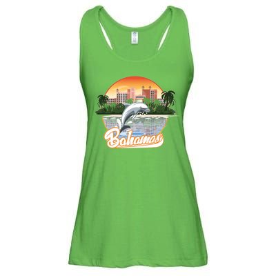 Bahamas With A Playing Dolphin And Hotels Ladies Essential Flowy Tank