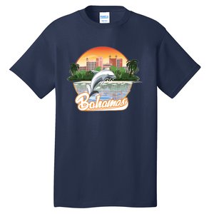 Bahamas With A Playing Dolphin And Hotels Tall T-Shirt