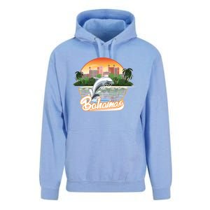 Bahamas With A Playing Dolphin And Hotels Unisex Surf Hoodie