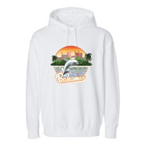 Bahamas With A Playing Dolphin And Hotels Garment-Dyed Fleece Hoodie