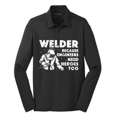 Best Welding Art Dad MIG/TIG Welder Lover Metal Workers Silk Touch Performance Long Sleeve Polo