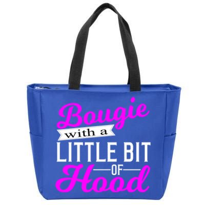 Bougie With A Little Bit Of Hood Proud Melanin Gift Cool Gift Zip Tote Bag