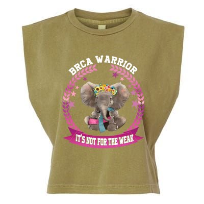 Brca Warrior Awareness Elephant Breast Cancer Gift Funny Gift Garment-Dyed Women's Muscle Tee