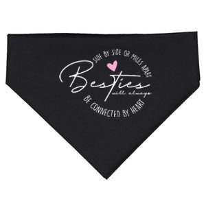 Besties Will Always Be Connected By Heart Bff Best Friends USA-Made Doggie Bandana