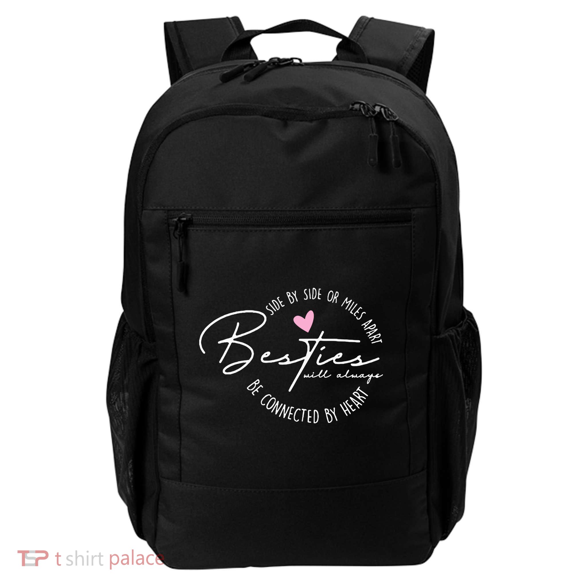 Besties Will Always Be Connected By Heart Bff Best Friends Daily Commute Backpack