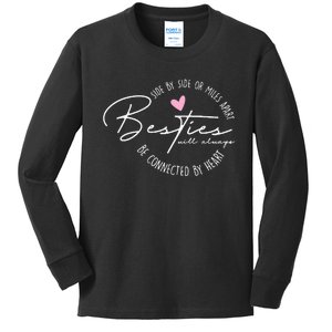 Besties Will Always Be Connected By Heart Bff Best Friends Kids Long Sleeve Shirt