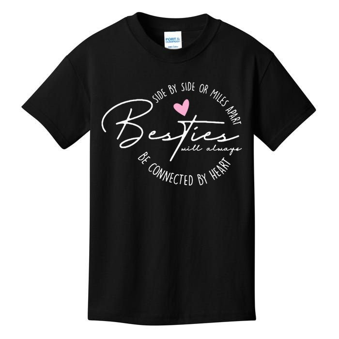 Besties Will Always Be Connected By Heart Bff Best Friends Kids T-Shirt