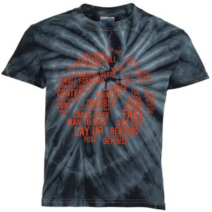 Basketball Word Art Sports Basketball Enthusiasts Kids Tie-Dye T-Shirt