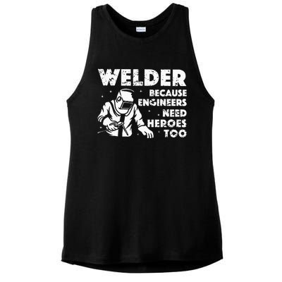 Best Welding Art Dad MIGTIG Welder Lover Metal Workers Ladies PosiCharge Tri-Blend Wicking Tank