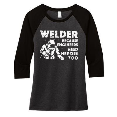 Best Welding Art Dad MIGTIG Welder Lover Metal Workers Women's Tri-Blend 3/4-Sleeve Raglan Shirt