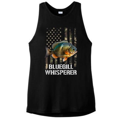 Bluegill Whisperer American Flag Ladies PosiCharge Tri-Blend Wicking Tank