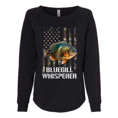 Bluegill Whisperer American Flag Womens California Wash Sweatshirt