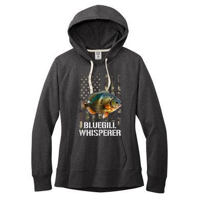 Bluegill Whisperer American Flag Women's Fleece Hoodie