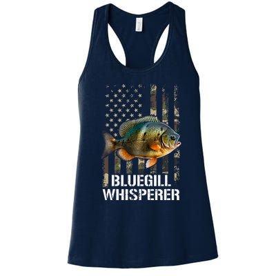 Bluegill Whisperer American Flag Women's Racerback Tank