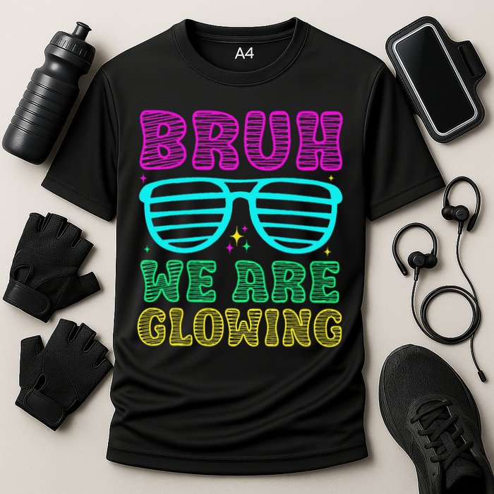 Bruh We Are Glowing Hello Summer Vacation Trips Cooling Performance Crew T-Shirt