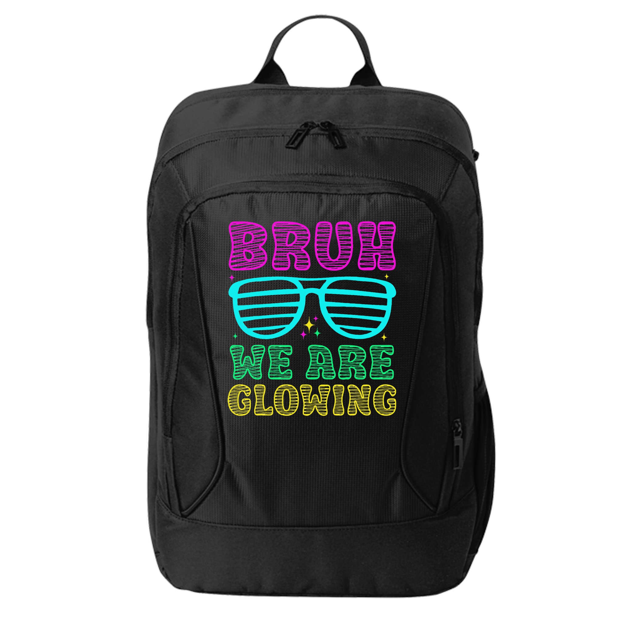 Bruh We Are Glowing Hello Summer Vacation Trips City Backpack