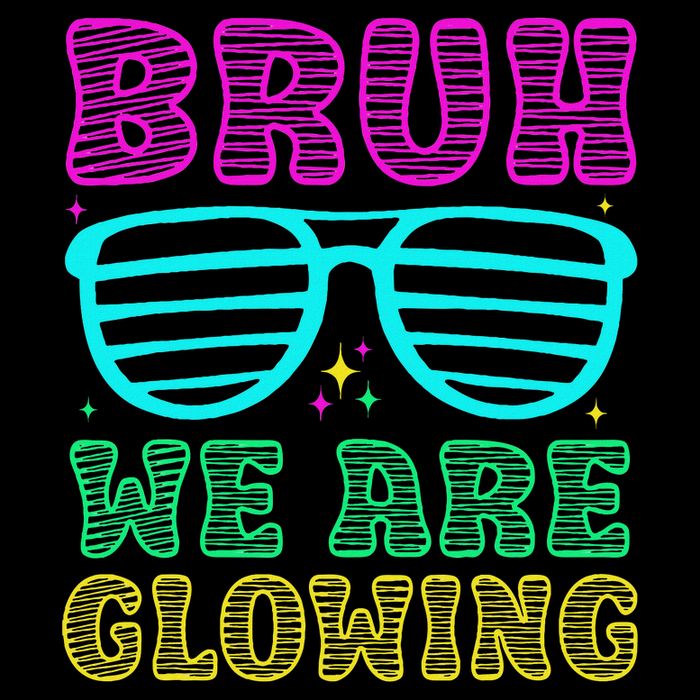 Bruh We Are Glowing Hello Summer Vacation Trips 7-Panel Snapback Hat