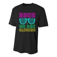 Bruh We Are Glowing Hello Summer Vacation Trips Youth Performance Sprint T-Shirt