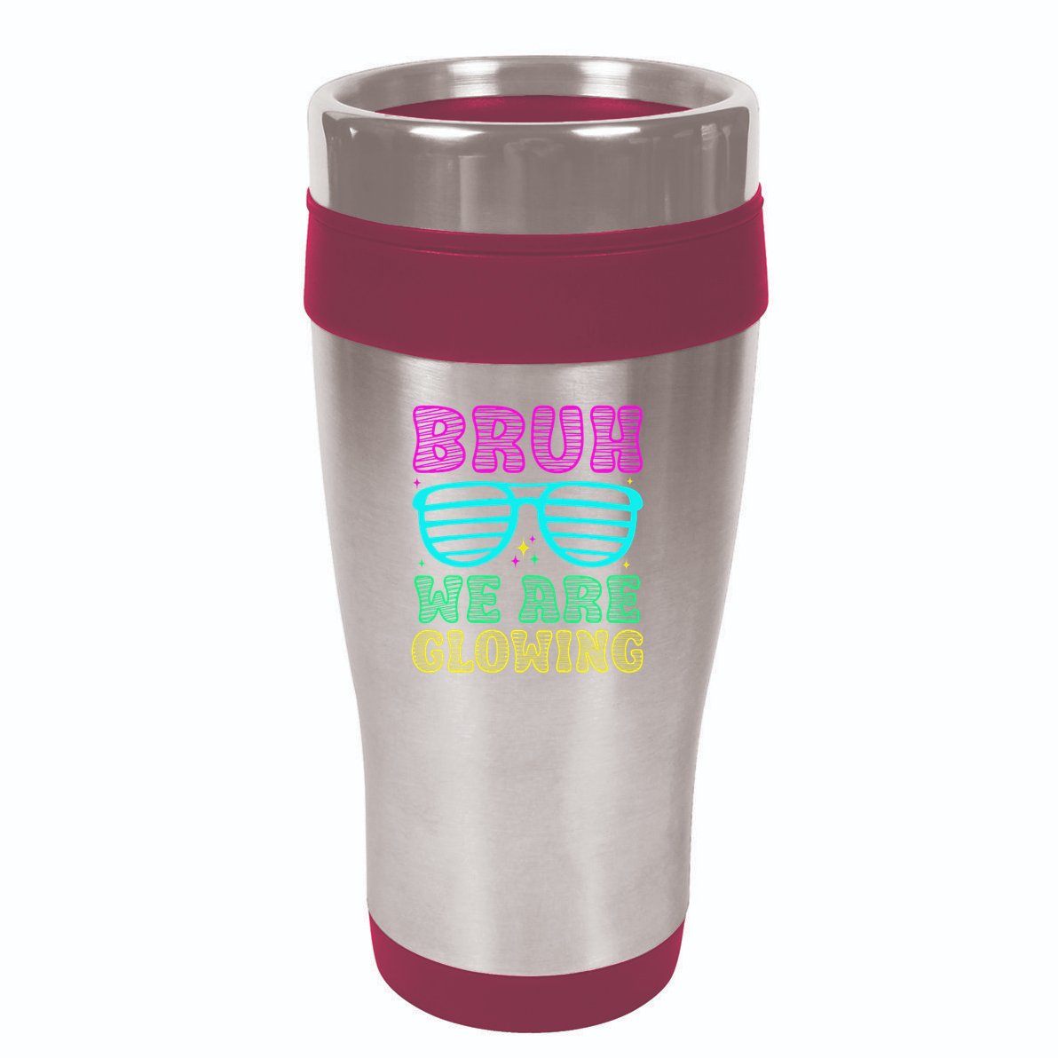Bruh We Are Glowing Hello Summer Vacation Trips 16oz Travel Tumbler