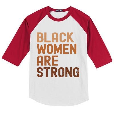 Black Women Are Strong Black History Month Women Kids Colorblock Raglan Jersey