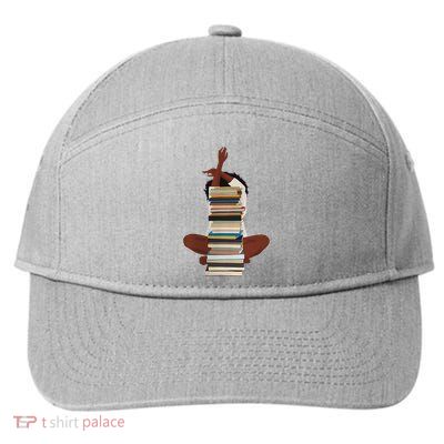 Black Woman And Books Stack Afro Girl Reading Lover 7-Panel Snapback Hat