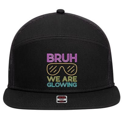Bruh We Are Glowing Hello Summer Vacation Trip 7 Panel Mesh Trucker Snapback Hat