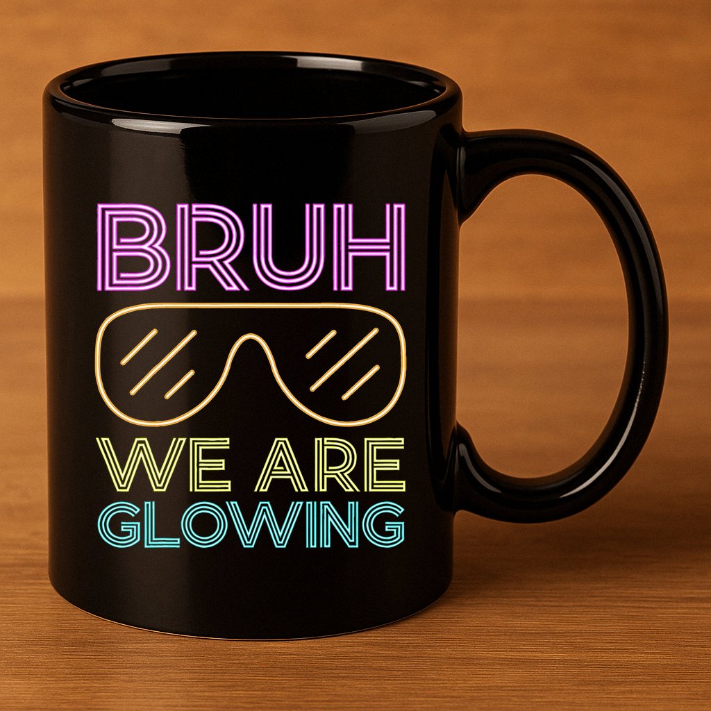 Bruh We Are Glowing Hello Summer Vacation Trip 11oz C Handle Ceramic Mug