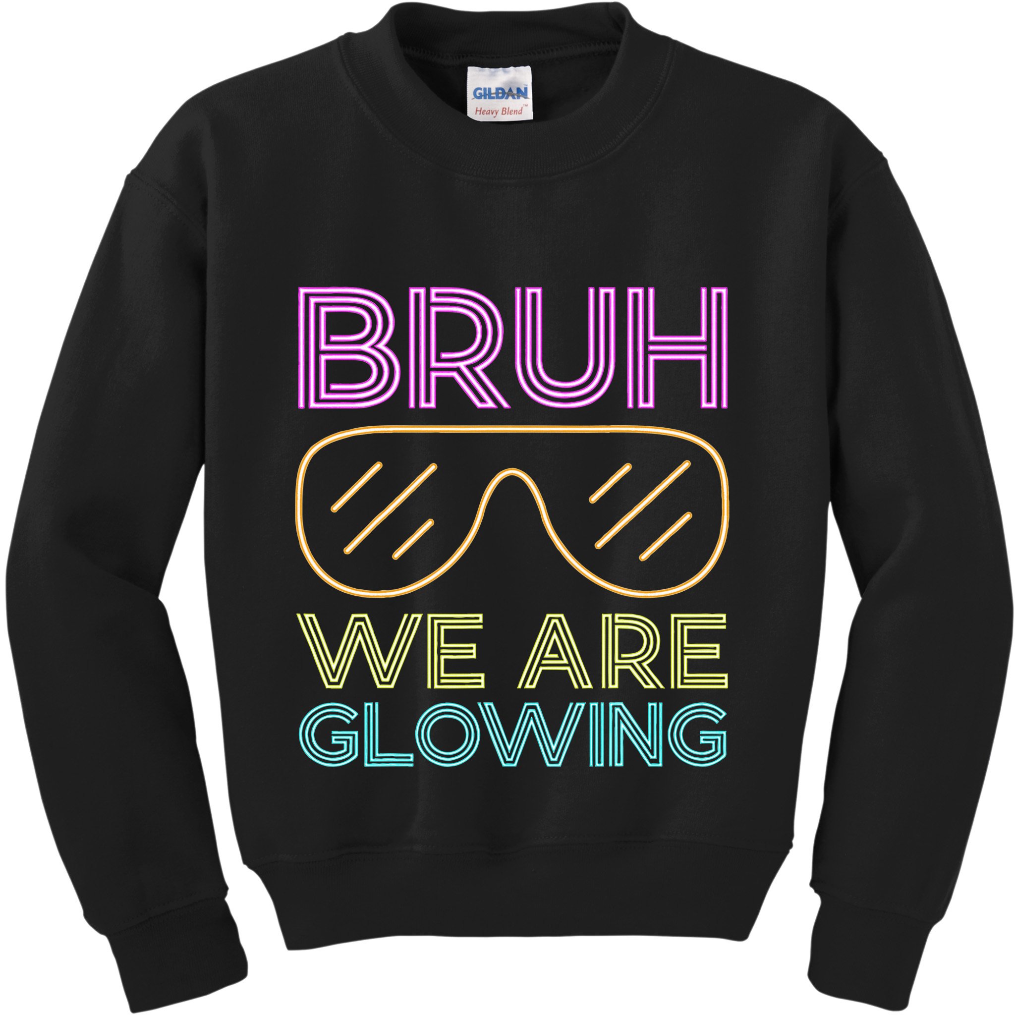 Bruh We Are Glowing Hello Summer Vacation Trip Kids Sweatshirt