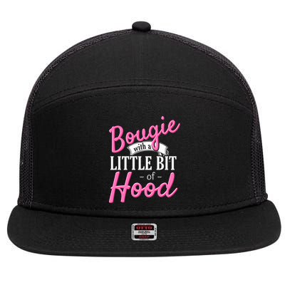 Bougie With A Little Bit Of Hood Funny Black Magic Gift 7 Panel Mesh Trucker Snapback Hat