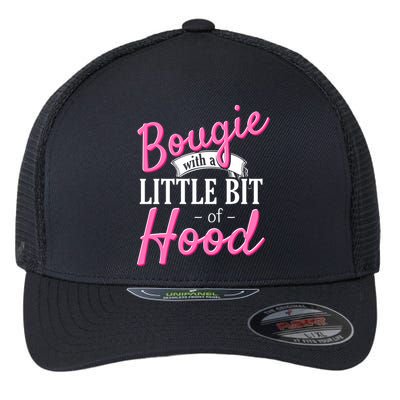 Bougie With A Little Bit Of Hood Funny Black Magic Gift Flexfit Unipanel Trucker Cap