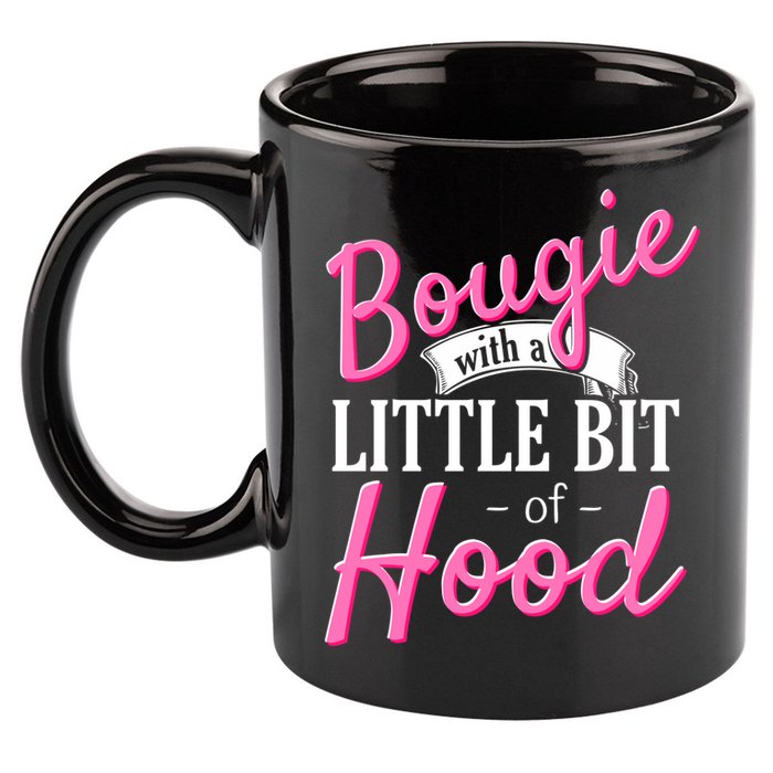 Bougie With A Little Bit Of Hood Funny Black Magic Gift 11oz C Handle Ceramic Mug