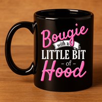 Bougie With A Little Bit Of Hood Funny Black Magic Gift 11oz C Handle Ceramic Mug
